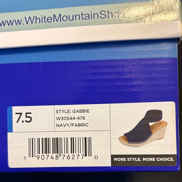 White Mountain Blue Wedge Sandals - Picture 2 of 8